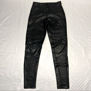 7 For All Mankind Faux Leather Moto Black Leggings S